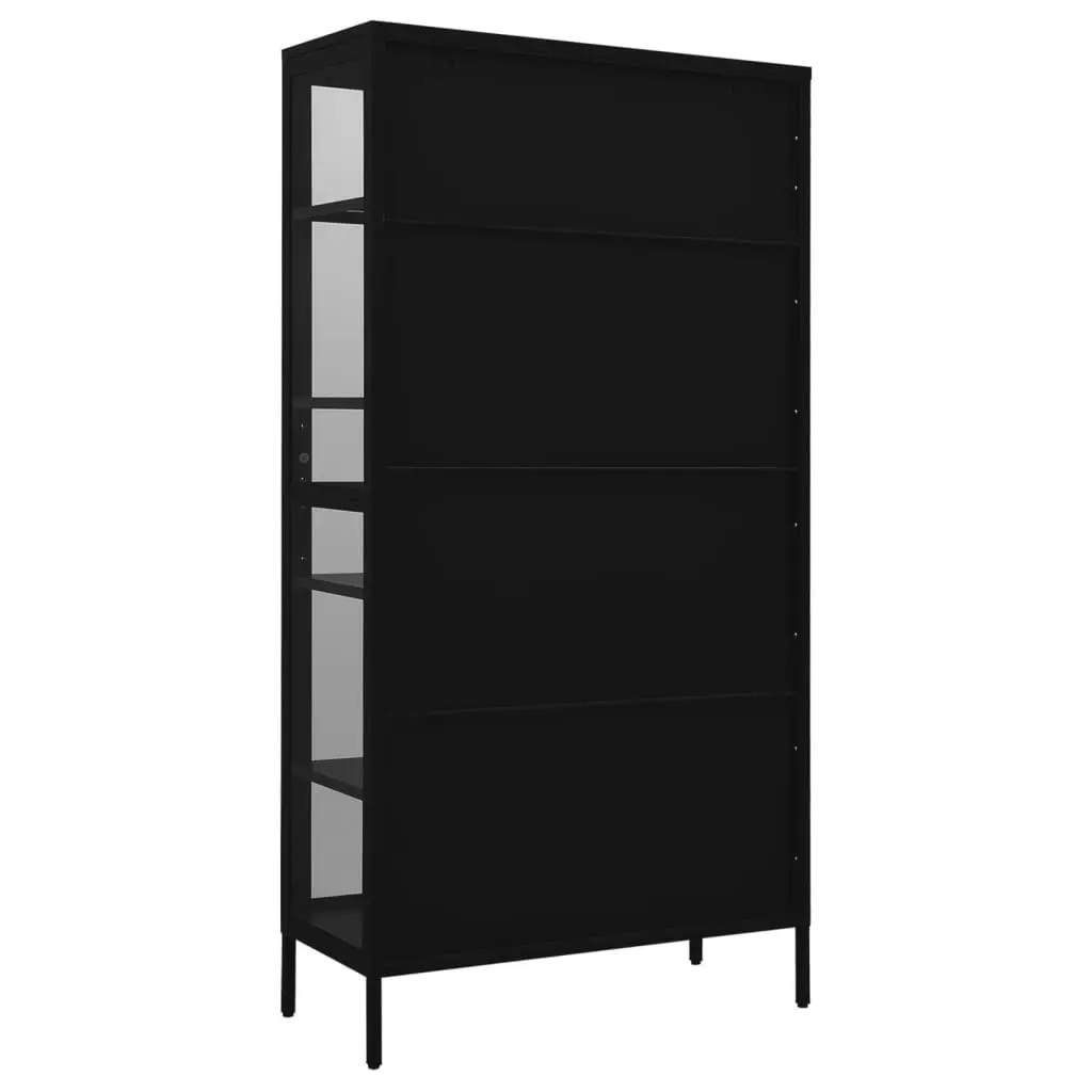 Display Cabinet Black 90x40x180 cm Steel and Tempered Glass 336079