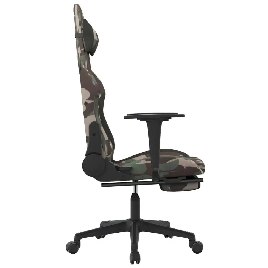 Gaming Chair with Footrest Camouflage and Black Fabric 3143752