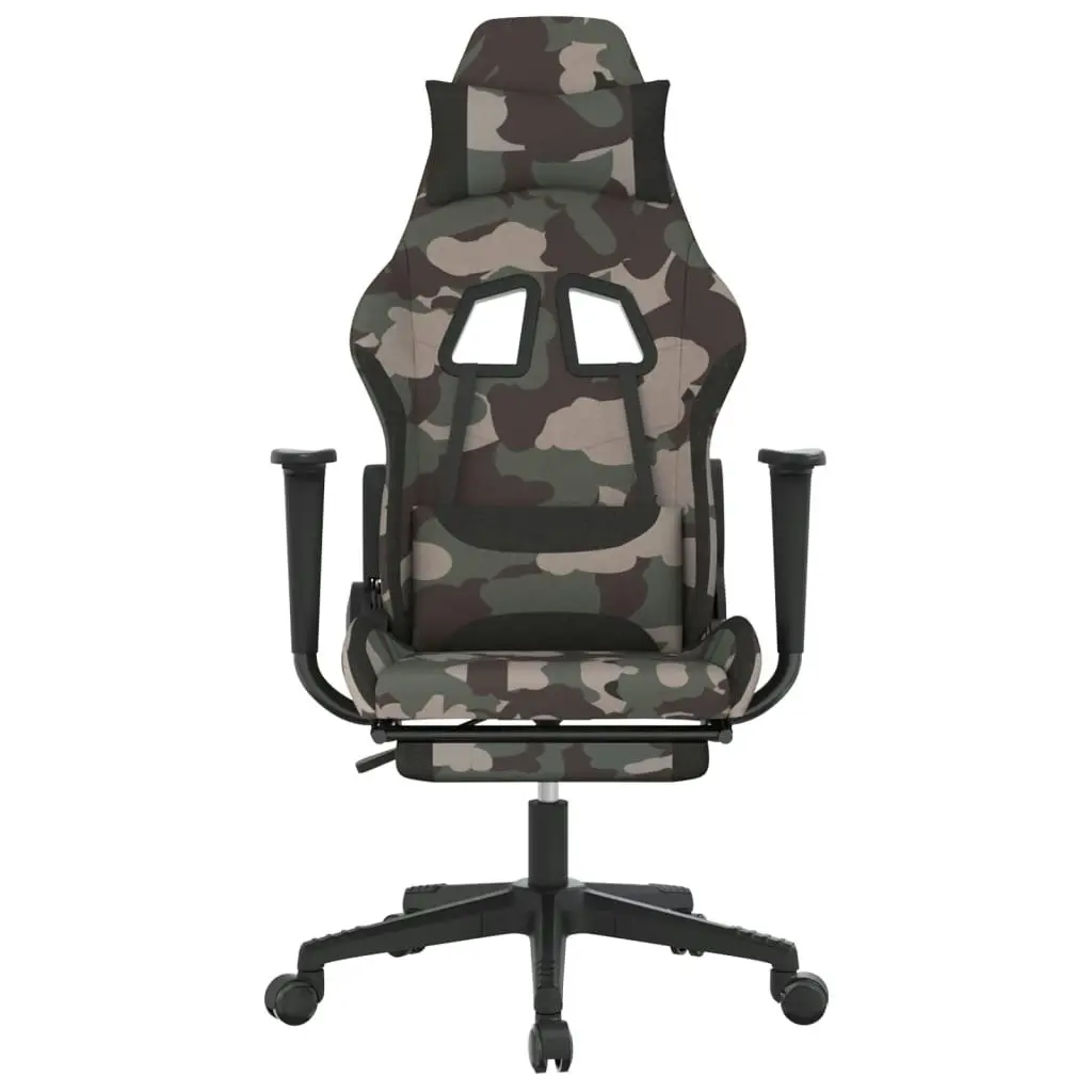 Gaming Chair with Footrest Camouflage and Black Fabric 3143752