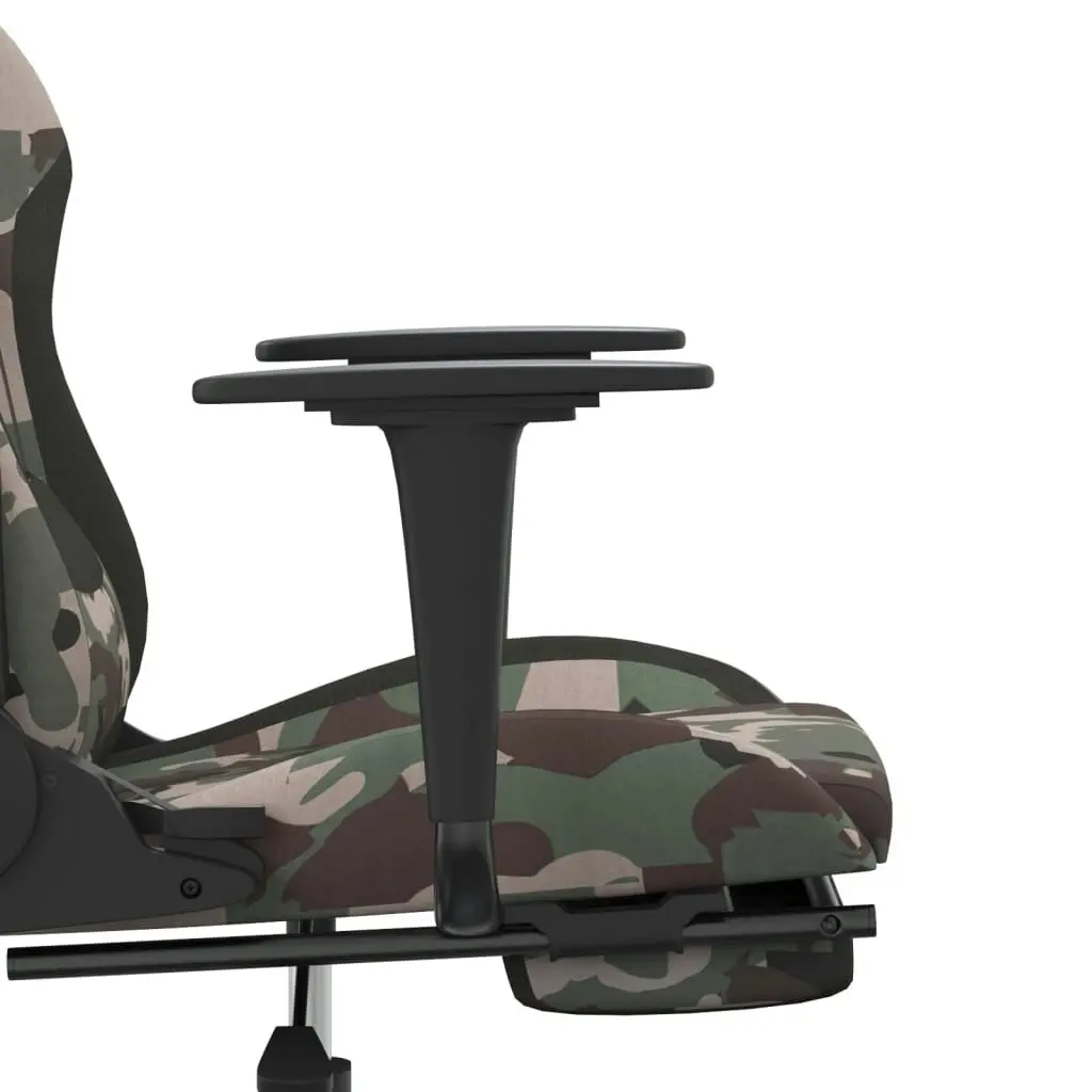 Gaming Chair with Footrest Camouflage and Black Fabric 3143752