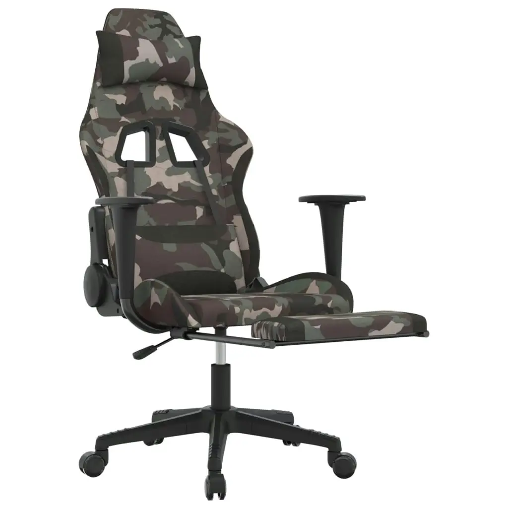 Gaming Chair with Footrest Camouflage and Black Fabric 3143752