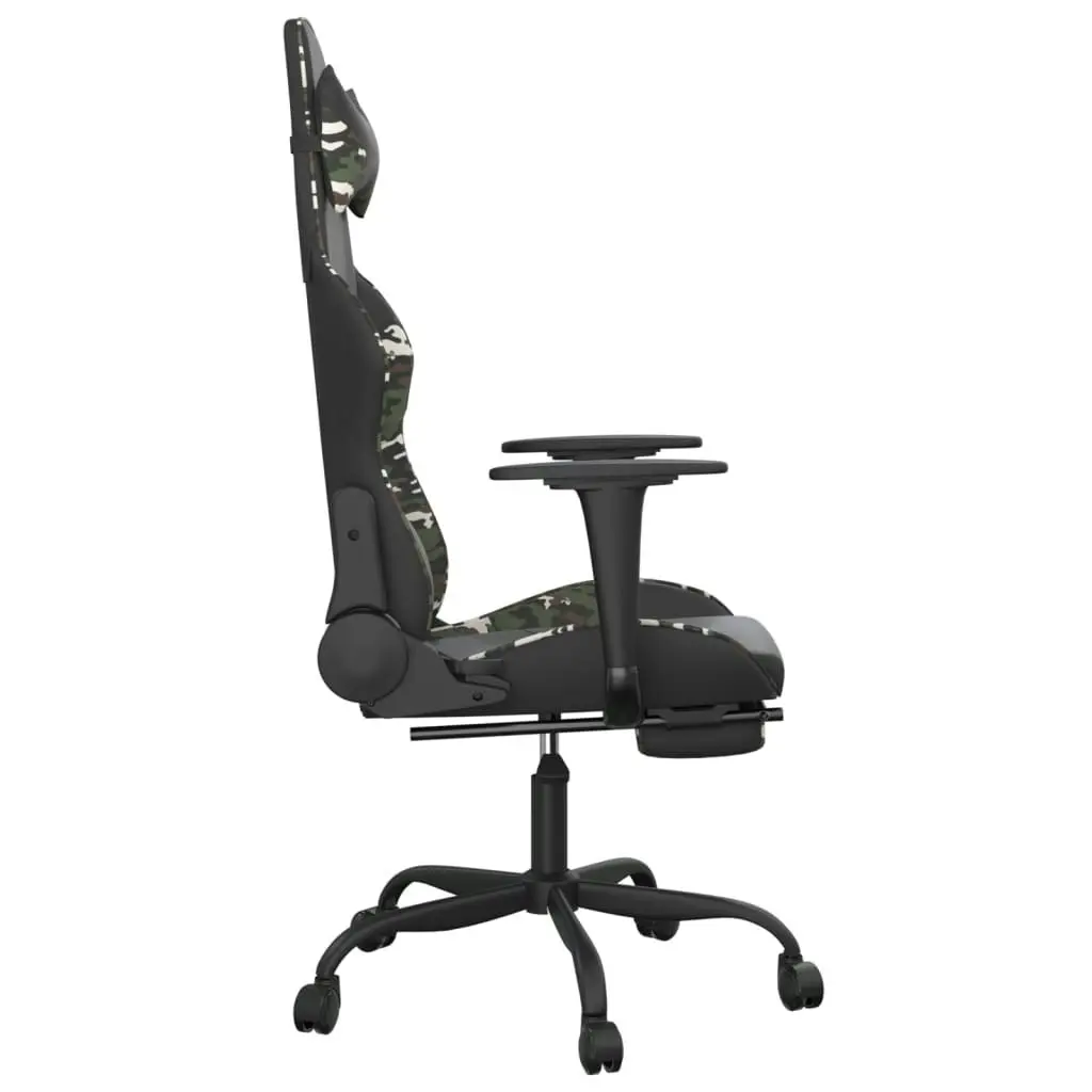 Gaming Chair with Footrest Black and Camouflage Faux Leather 3143664