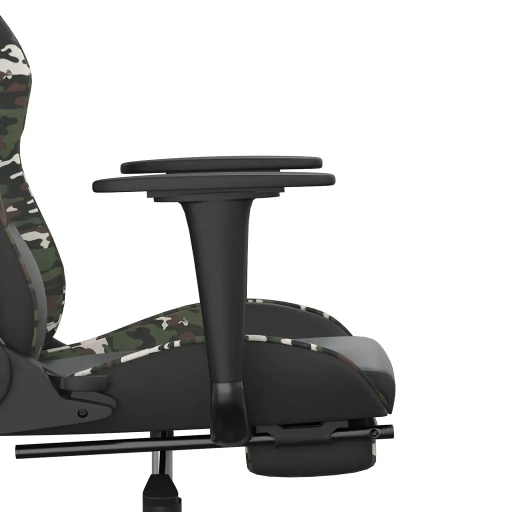 Gaming Chair with Footrest Black and Camouflage Faux Leather 3143664