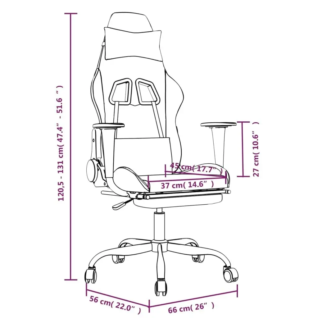 Gaming Chair with Footrest Black and Camouflage Faux Leather 3143664