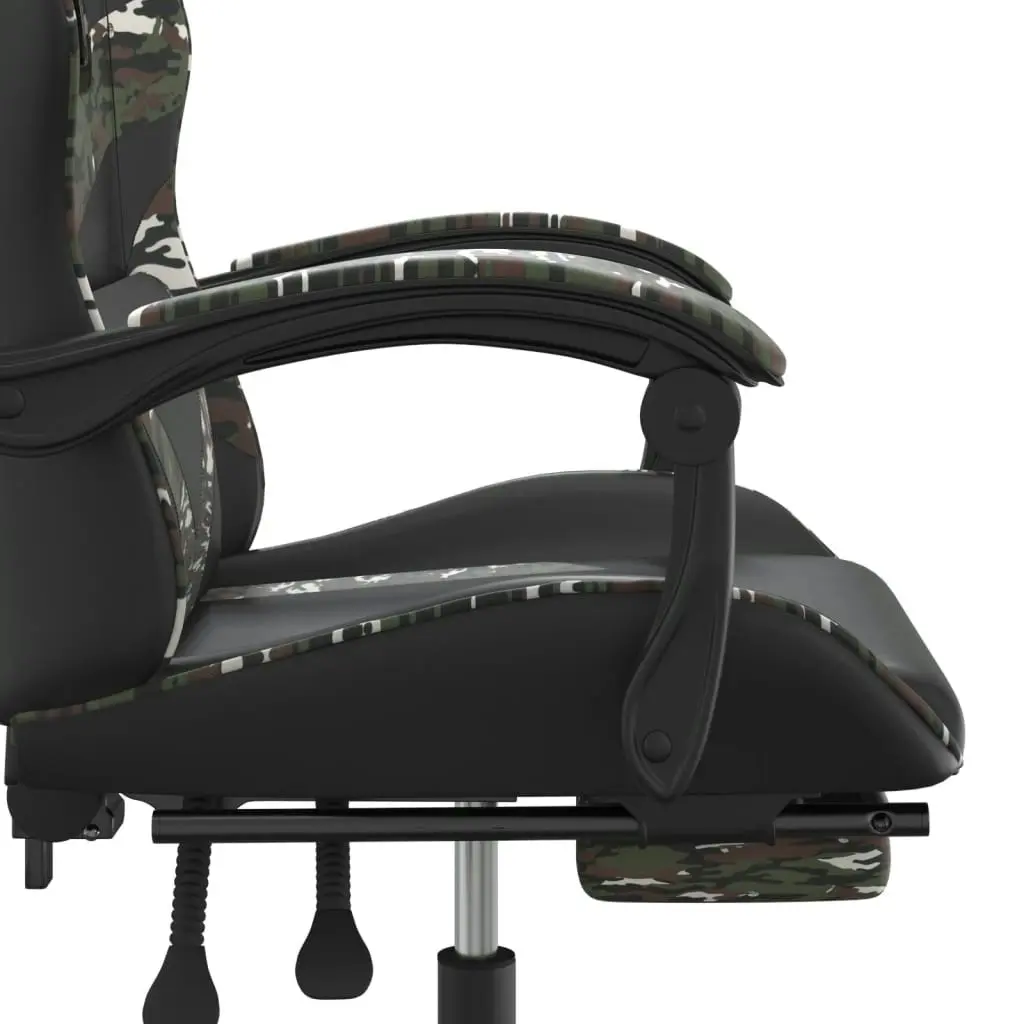 Gaming Chair with Footrest Black and Camouflage Faux Leather 3143865