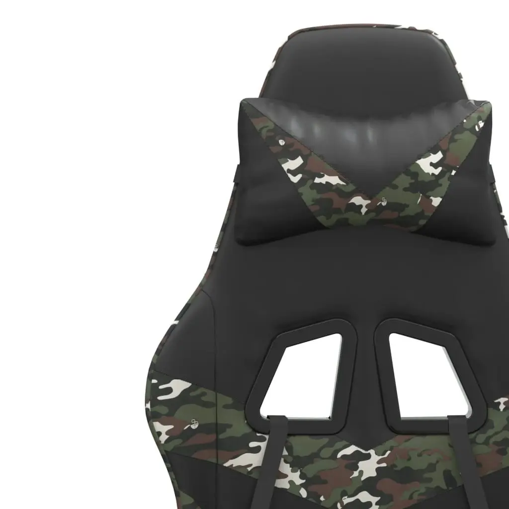 Gaming Chair with Footrest Black and Camouflage Faux Leather 3143865