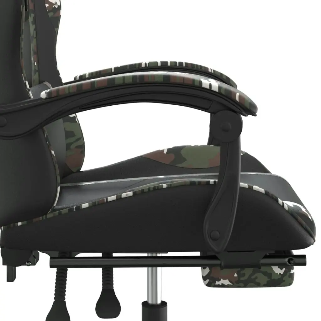 Gaming Chair with Footrest Black and Camouflage Faux Leather 3143889