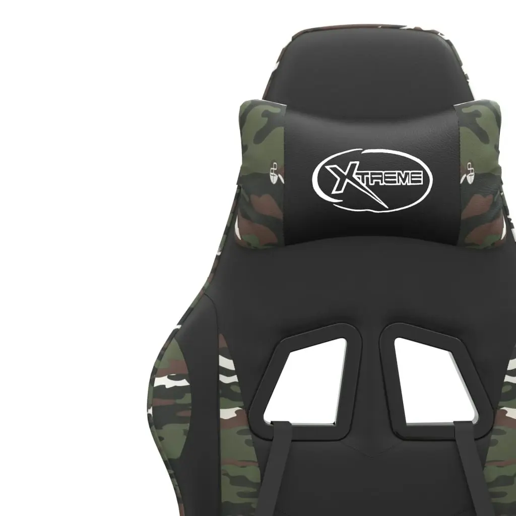 Gaming Chair with Footrest Black and Camouflage Faux Leather 3143889