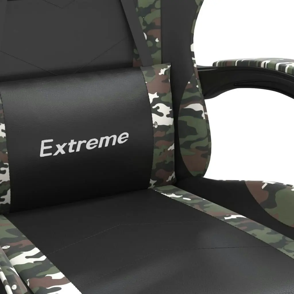 Gaming Chair with Footrest Black and Camouflage Faux Leather 3143889