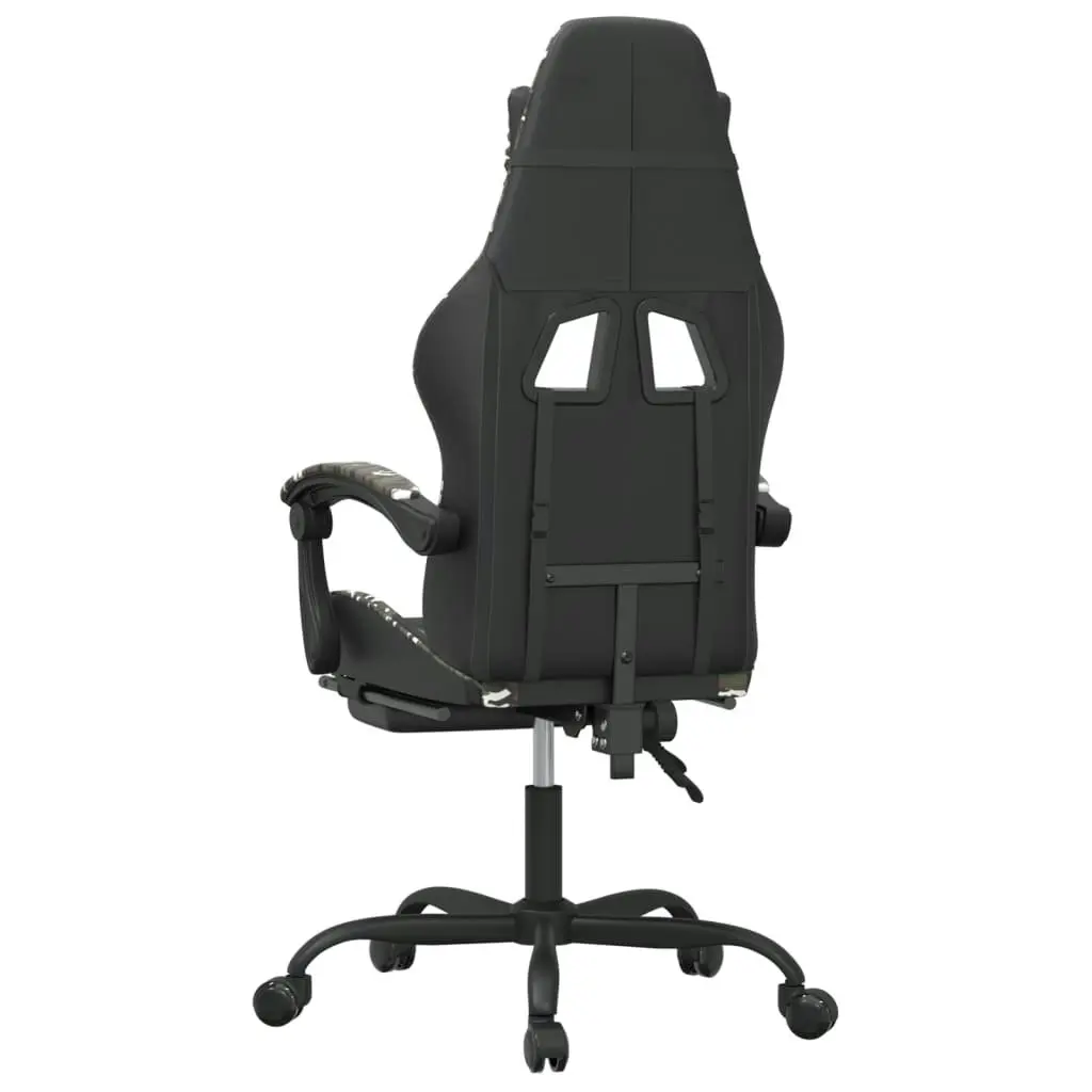 Gaming Chair with Footrest Black and Camouflage Faux Leather 3143889