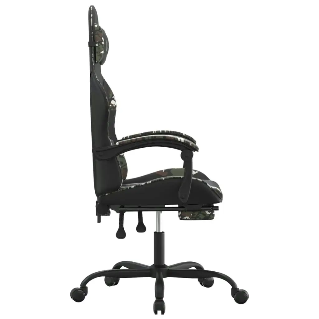 Gaming Chair with Footrest Black and Camouflage Faux Leather 3143889