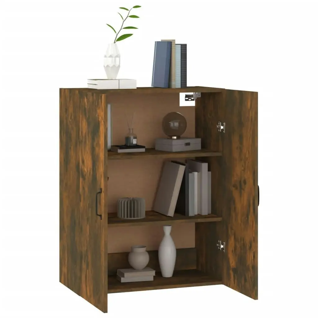 Hanging Cabinet Smoked Oak 69.5x34x90 cm Engineered Wood 817384