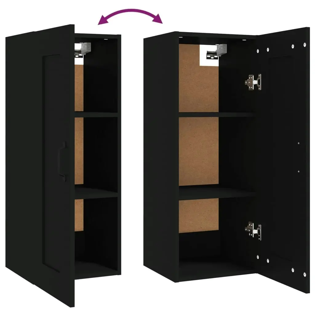 Hanging Cabinet Black 35x34x90 cm Engineered Wood 812475