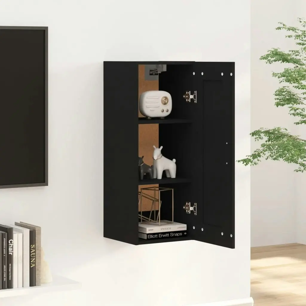 Hanging Cabinet Black 35x34x90 cm Engineered Wood 812475