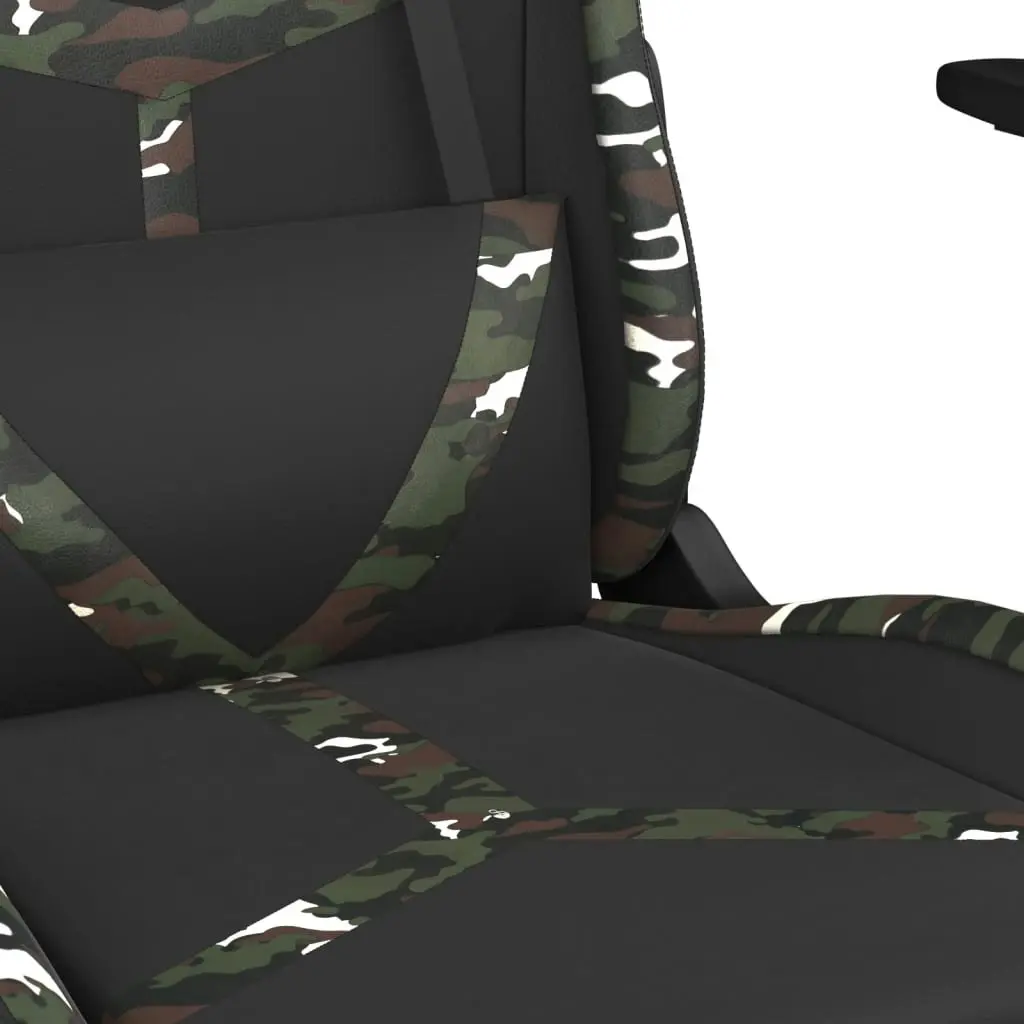 Massage Gaming Chair with Footrest Black&Camouflage Faux Leather 345444