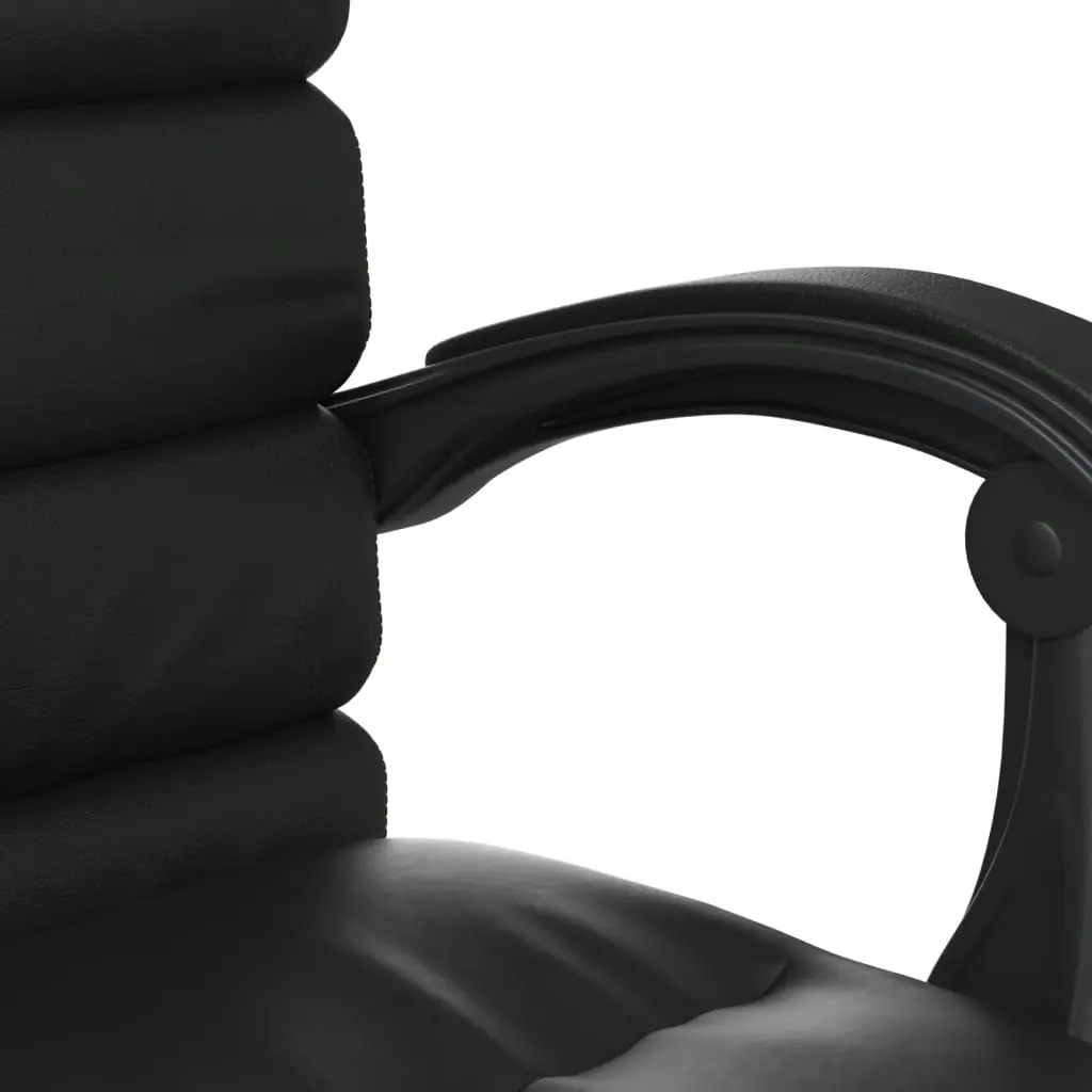 Massage Reclining Office Chair Black Faux Leather 349727