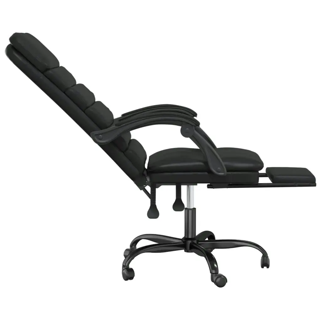 Massage Reclining Office Chair Black Faux Leather 349727