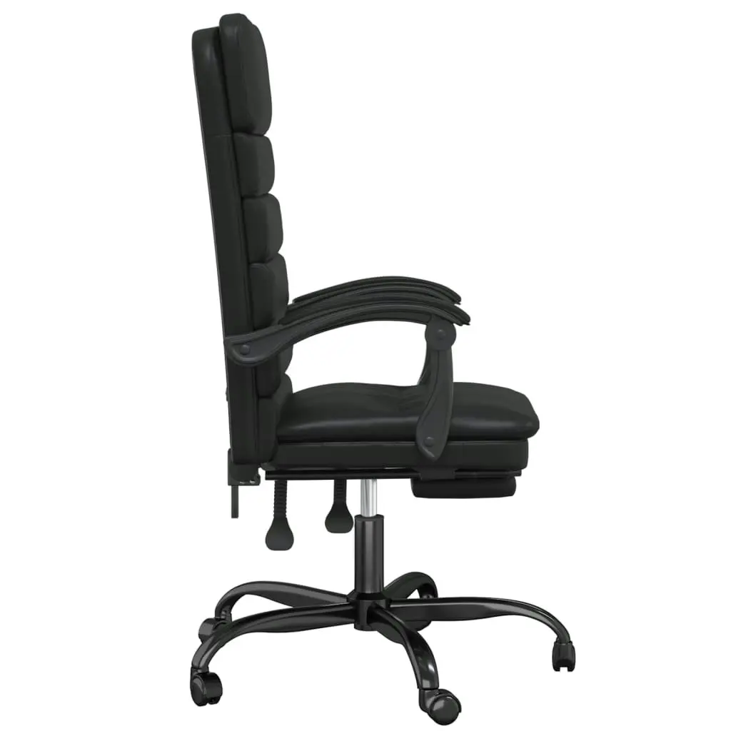 Massage Reclining Office Chair Black Faux Leather 349727