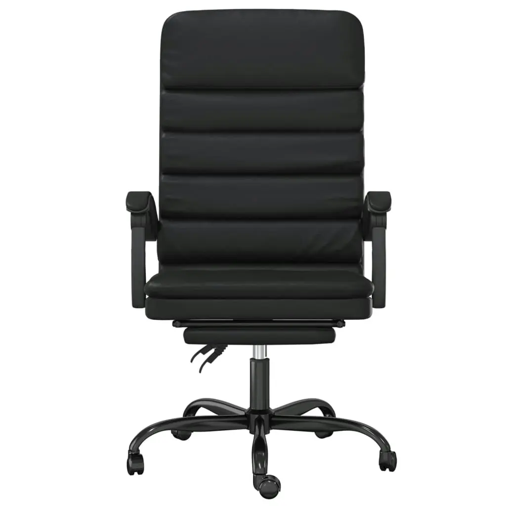 Massage Reclining Office Chair Black Faux Leather 349727