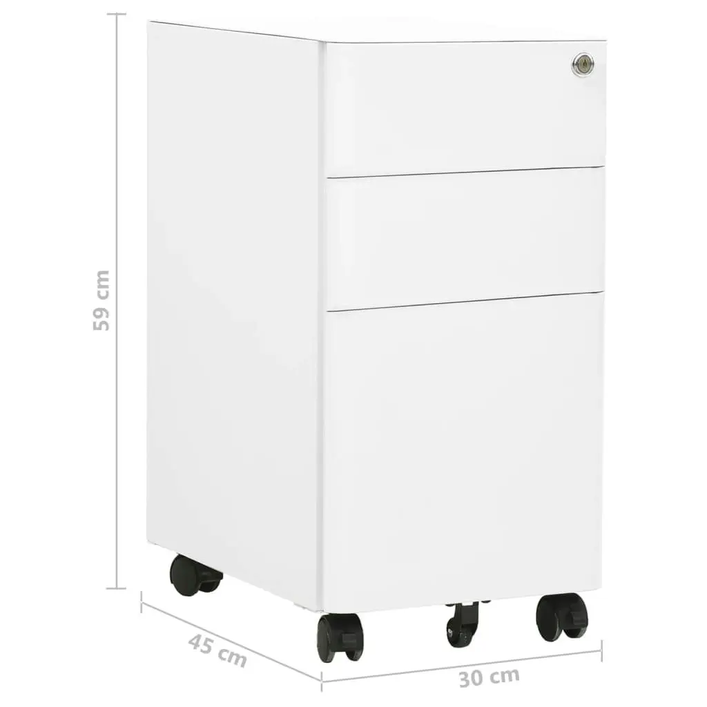 Mobile File Cabinet White 30x45x59 cm Steel 335982