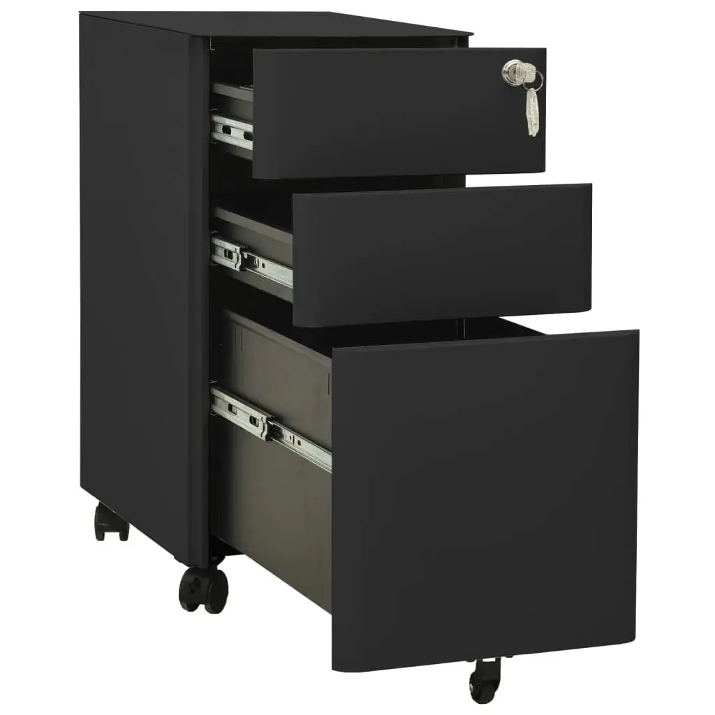 Mobile File Cabinet Anthracite 30x45x59 cm Steel 335985