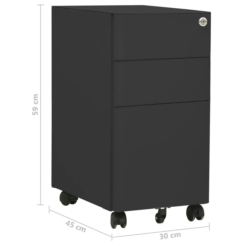 Mobile File Cabinet Anthracite 30x45x59 cm Steel 335985