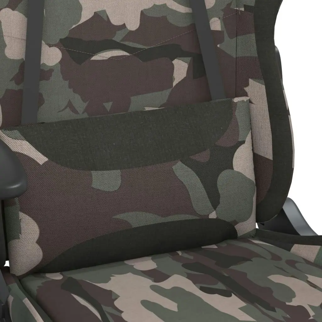 Massage Gaming Chair with Footrest Black and Camouflage Fabric 345510