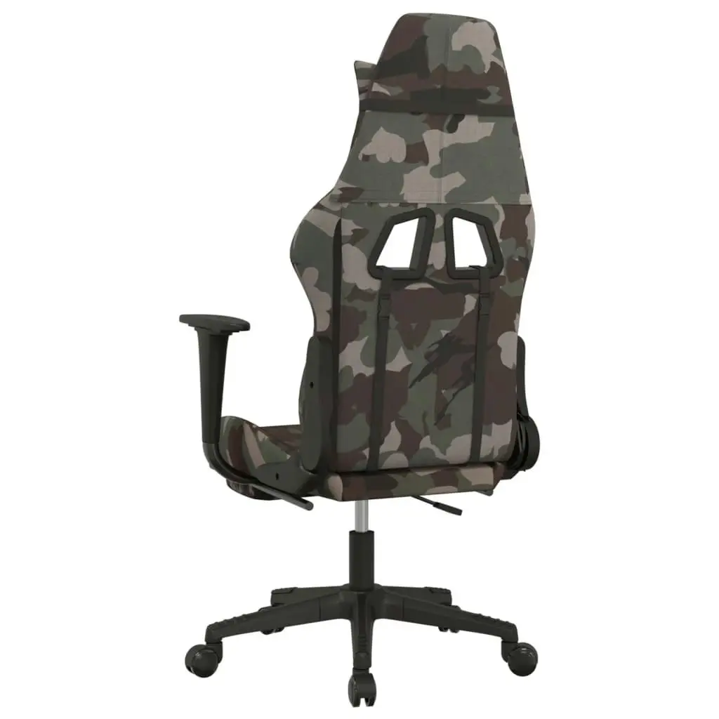 Massage Gaming Chair with Footrest Black and Camouflage Fabric 345510