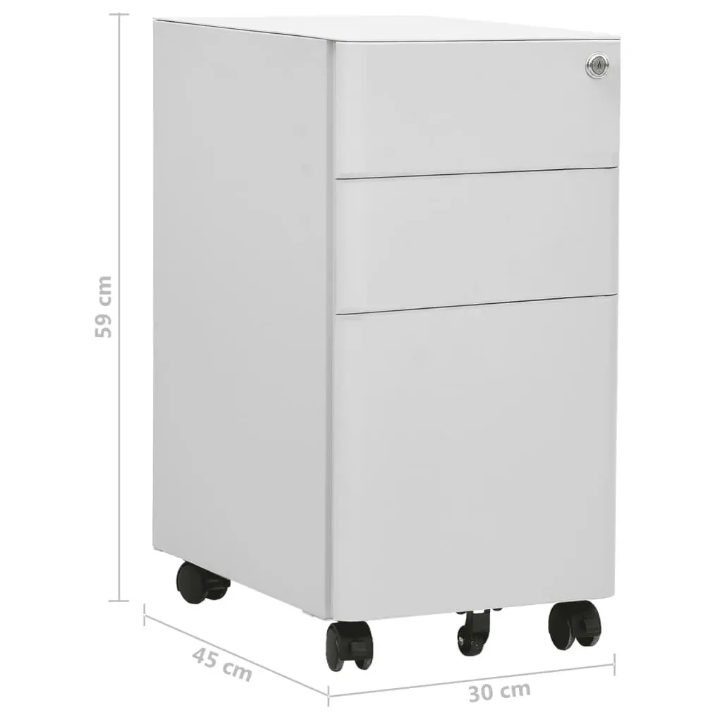 Mobile File Cabinet Light Grey 30x45x59 cm Steel 335983