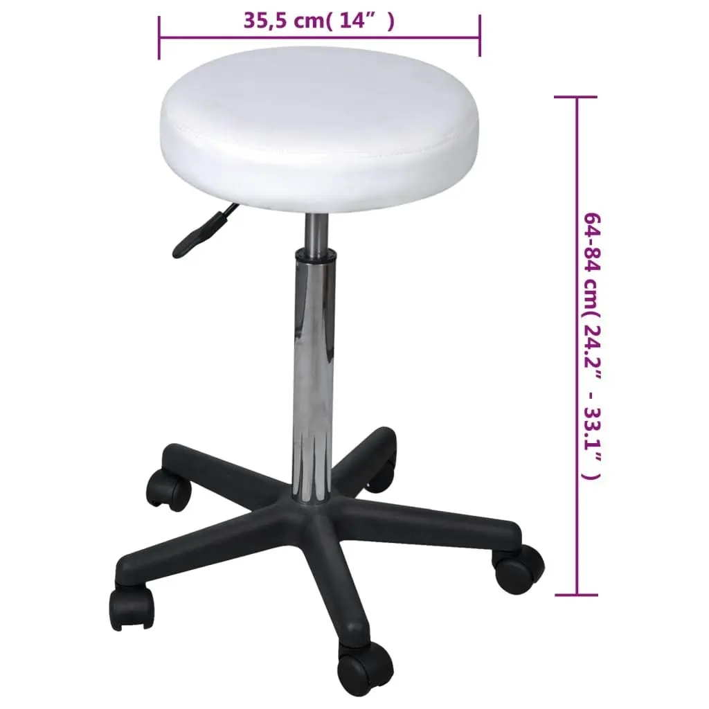 Office Stools 2 pcs White 35.5x84 cm Faux Leather 277175