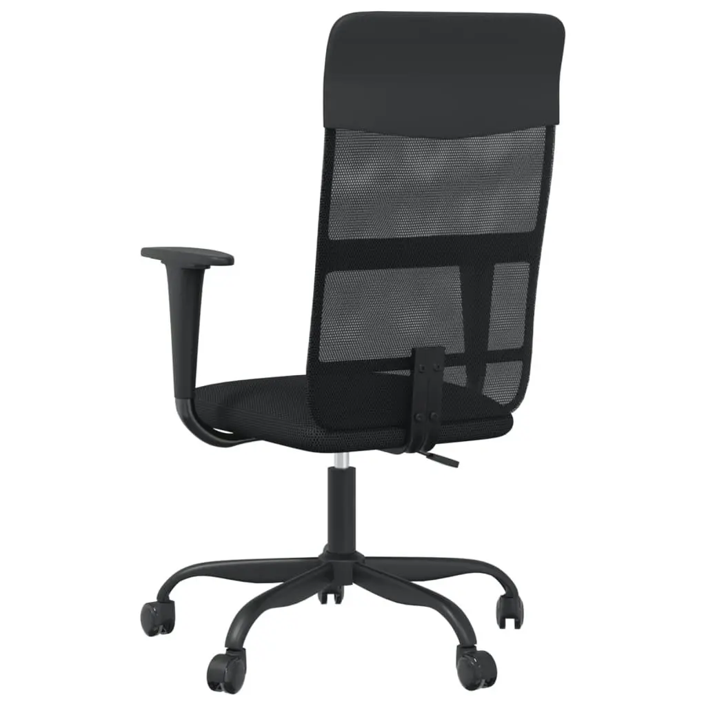 Office Chair Height Adjustable Black Mesh Fabric and Faux Leather 353013