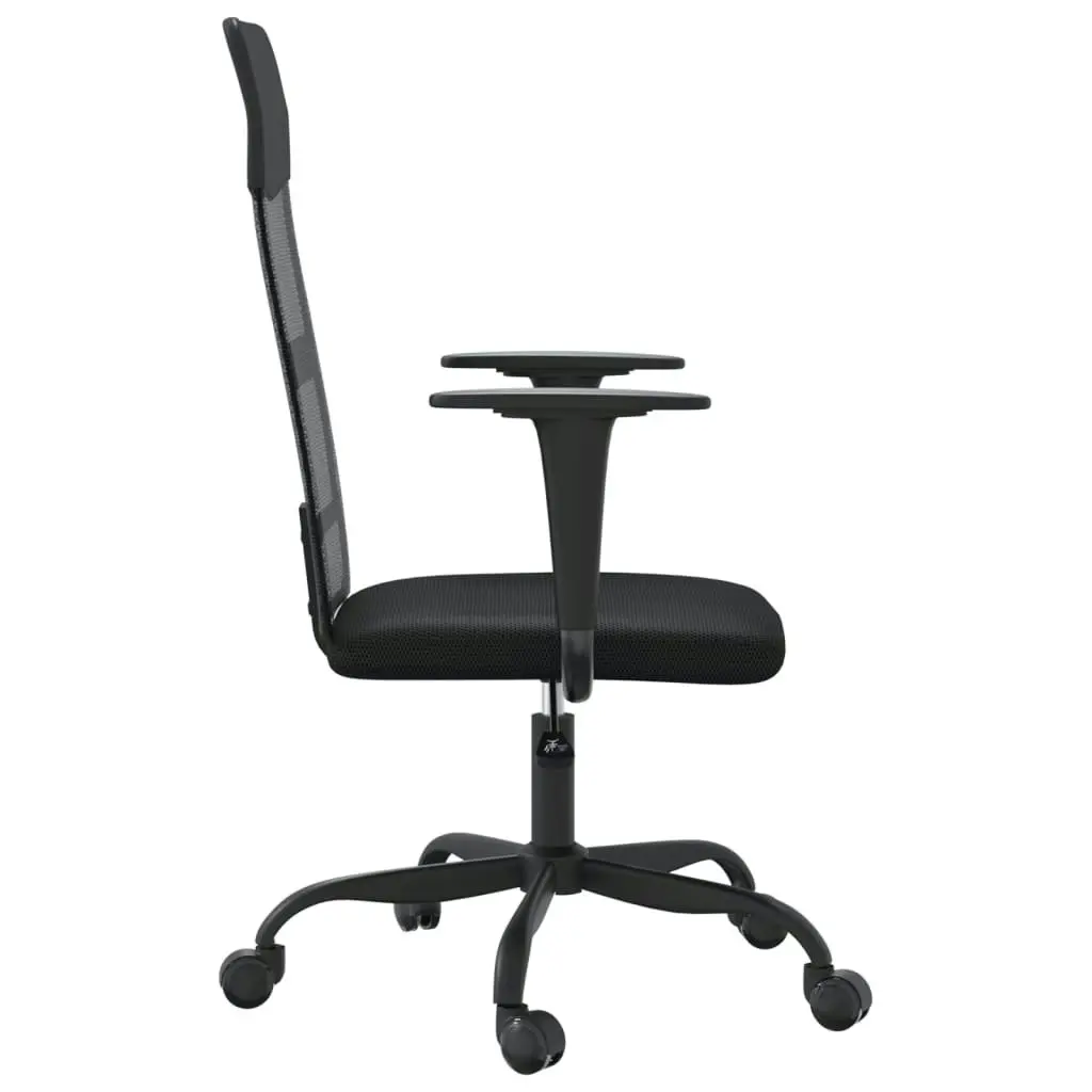 Office Chair Height Adjustable Black Mesh Fabric and Faux Leather 353013