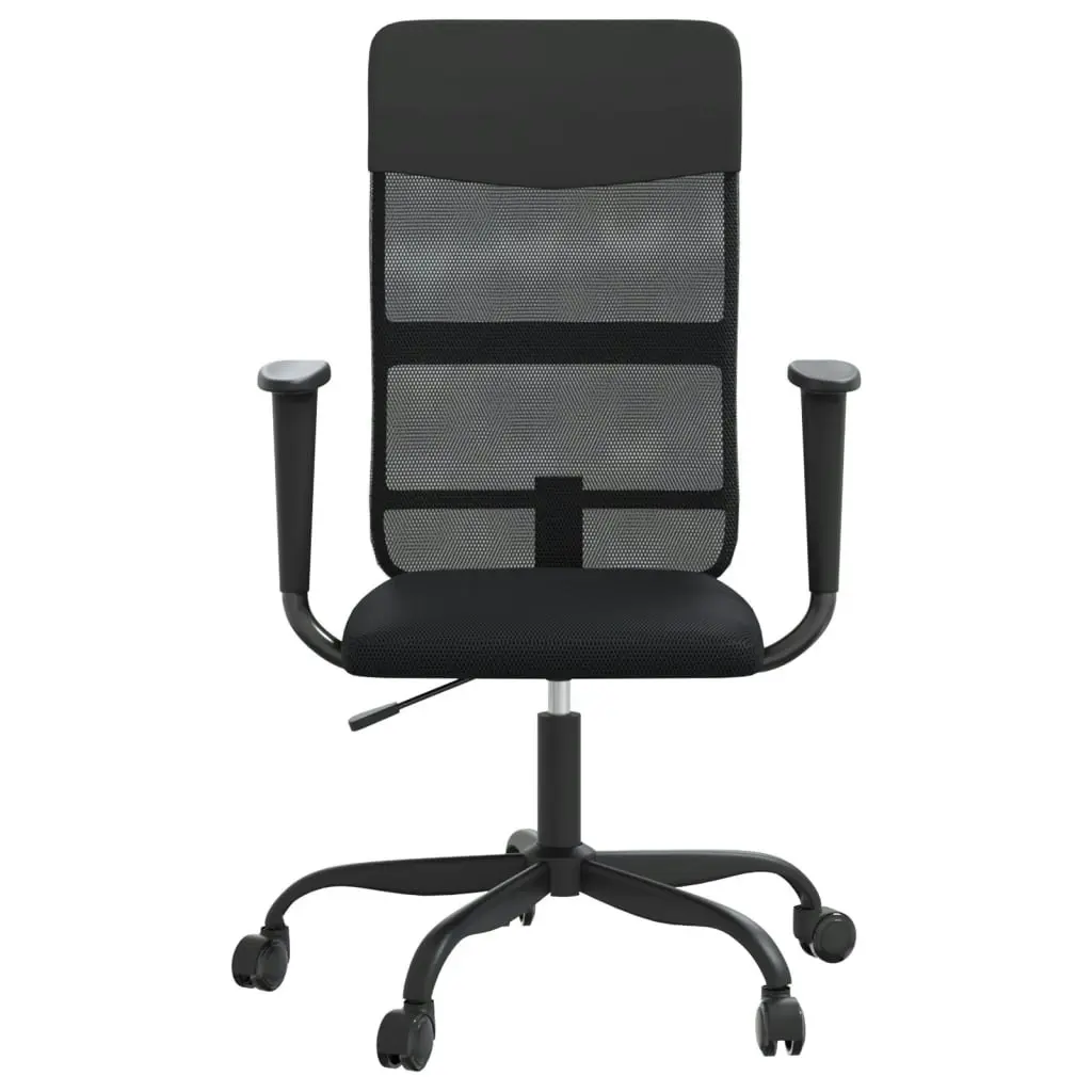 Office Chair Height Adjustable Black Mesh Fabric and Faux Leather 353013