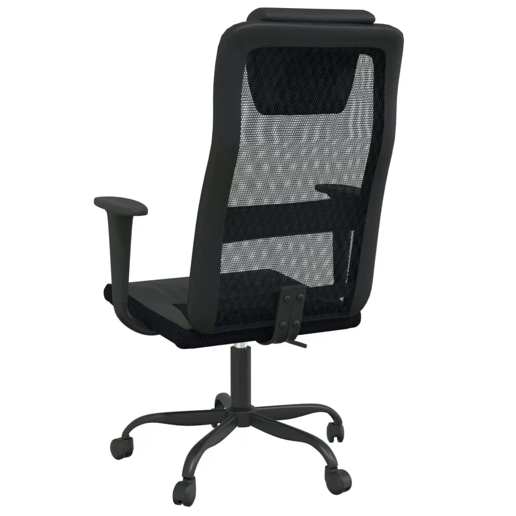 Office Chair Height Adjustable Black Mesh Fabric and Faux Leather 353019