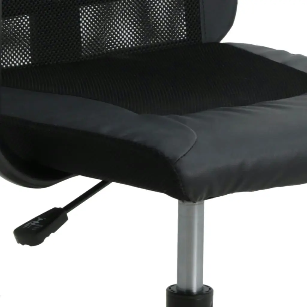 Office Chair Height Adjustable Black Mesh Fabric and Faux Leather 353019