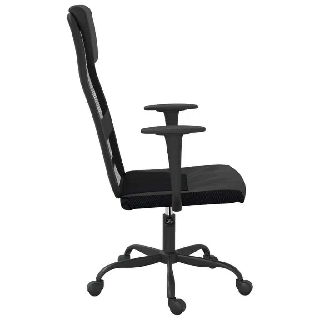 Office Chair Height Adjustable Black Mesh Fabric and Faux Leather 353019