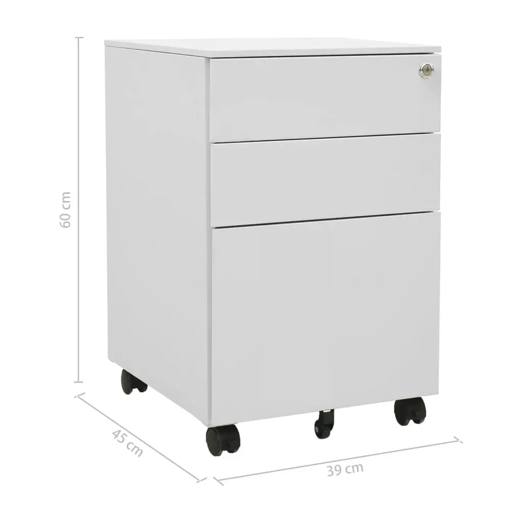 Mobile File Cabinet Light Grey 39x45x60 cm Steel 335979