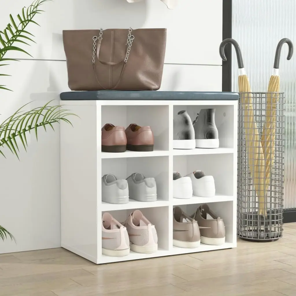 Shoe Cabinet High Gloss White 52.5x30x50 cm 808696