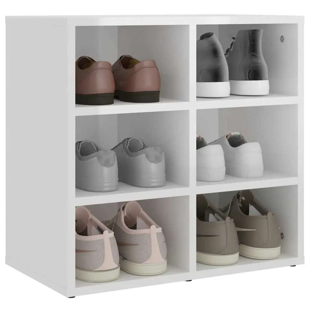 Shoe Cabinet High Gloss White 52.5x30x50 cm 808696