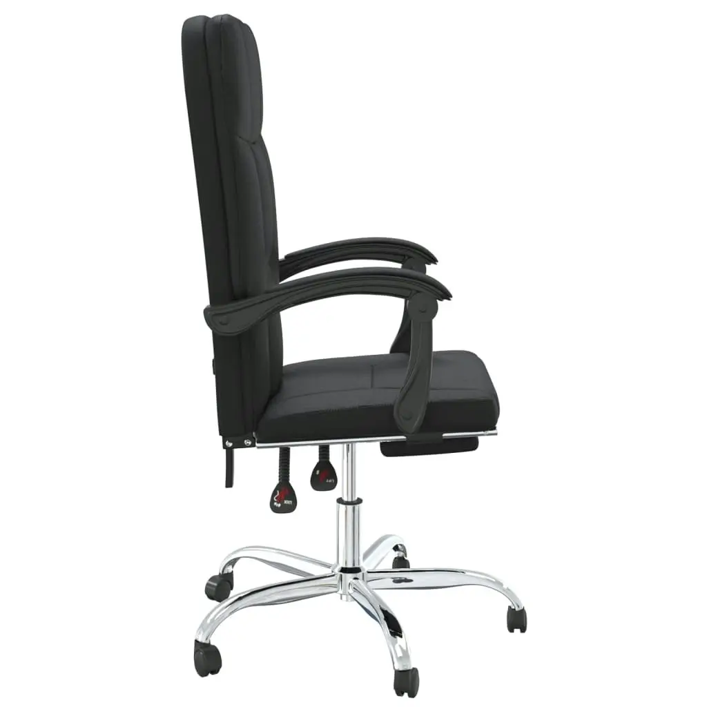 Reclining Office Chair Black Faux Leather 349639