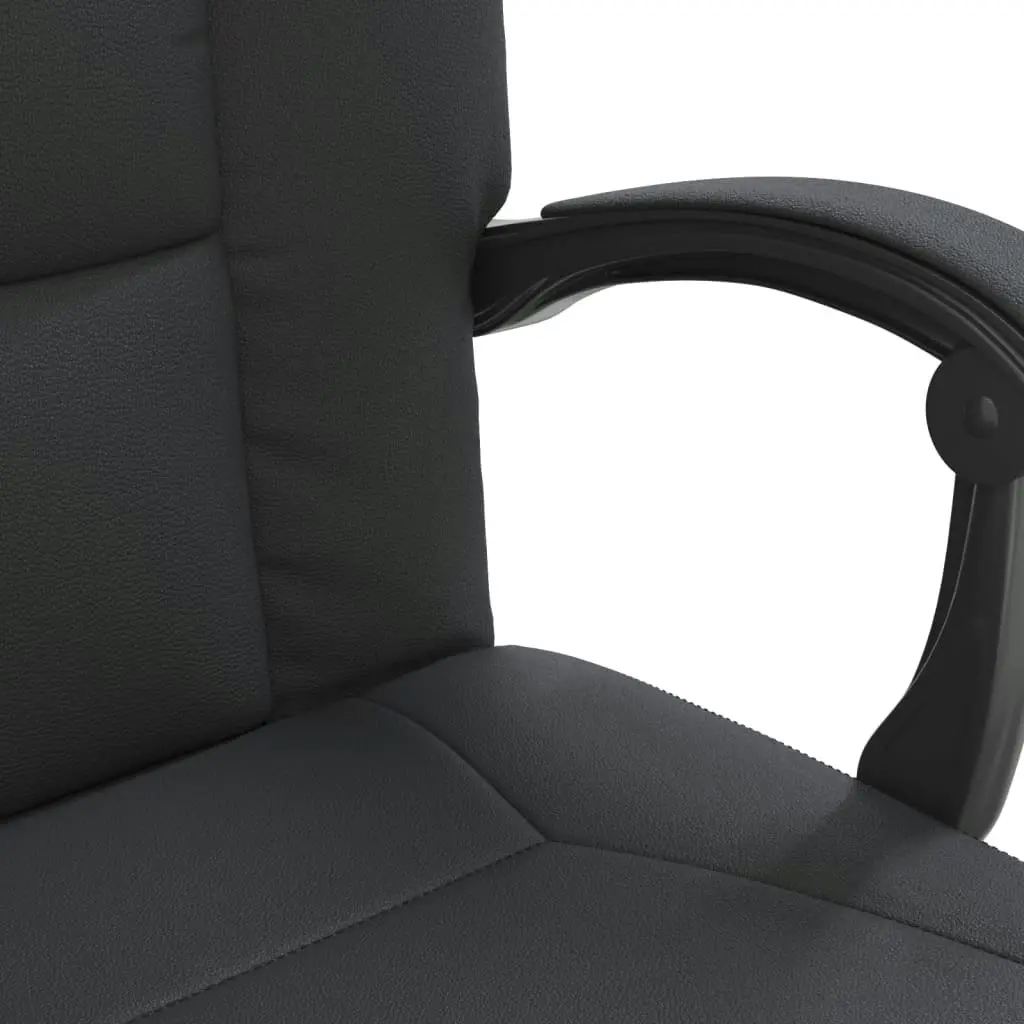 Reclining Office Chair Black Faux Leather 349639