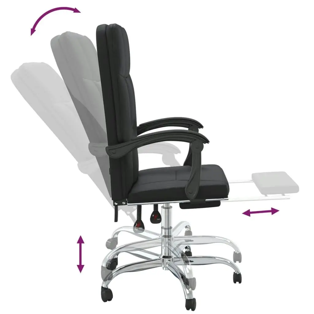 Reclining Office Chair Black Faux Leather 349639