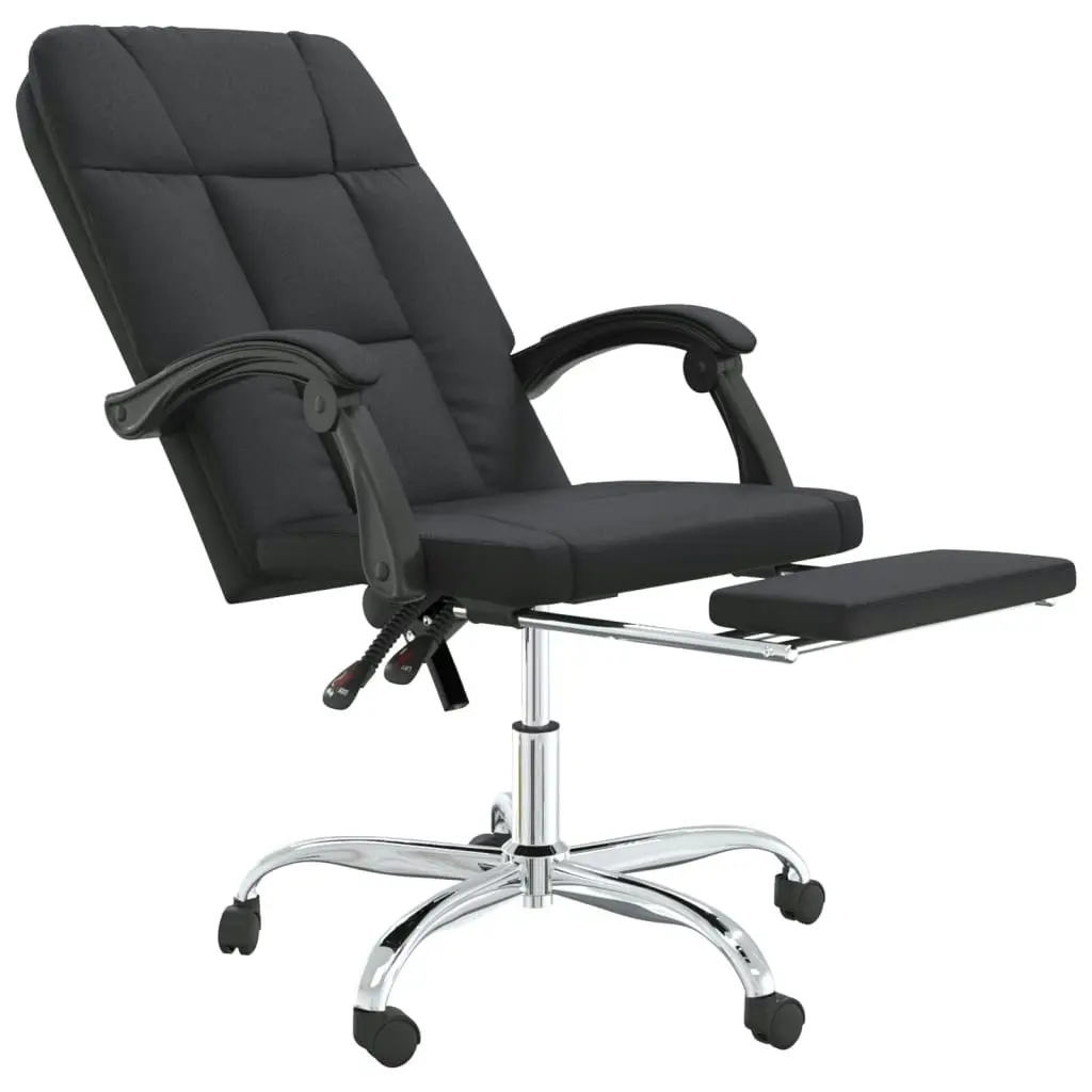 Reclining Office Chair Black Faux Leather 349639