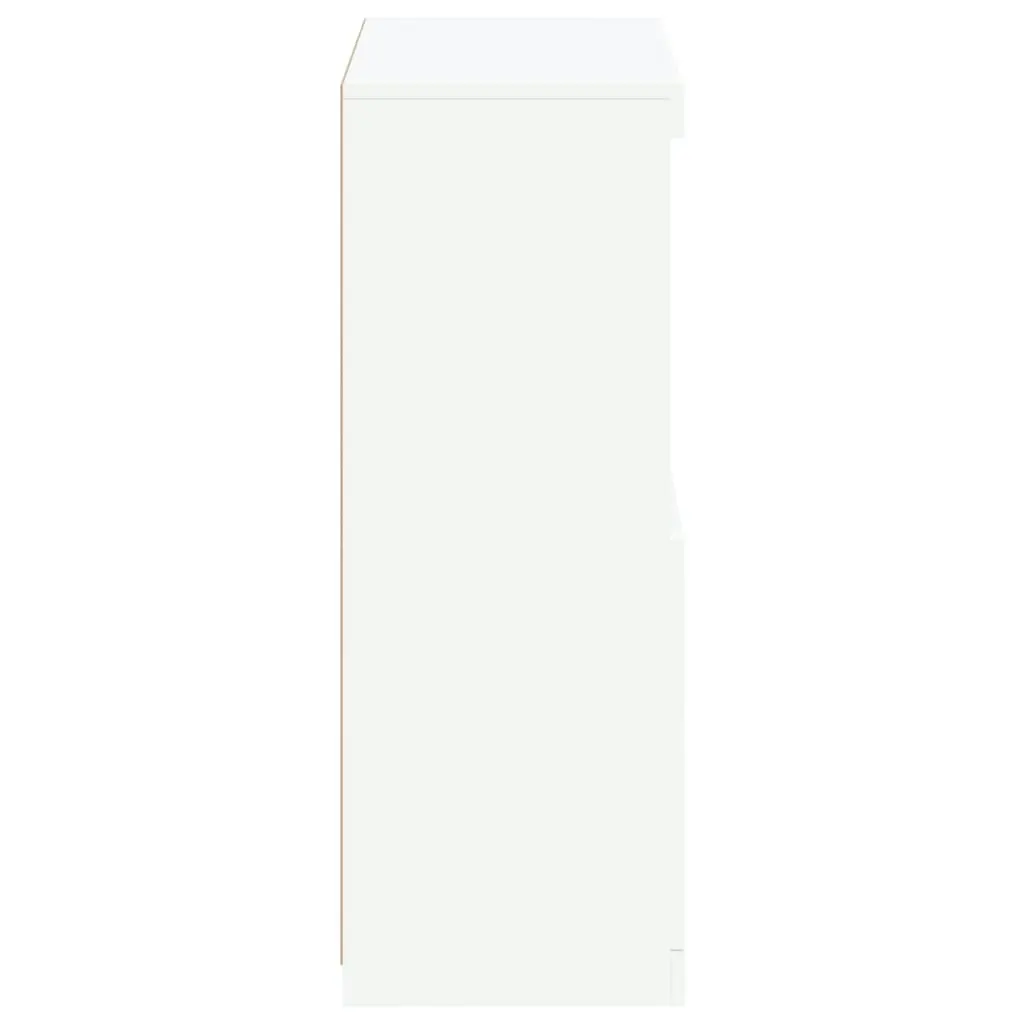 Side Cabinet with LED Lights White Engineered Wood 836623