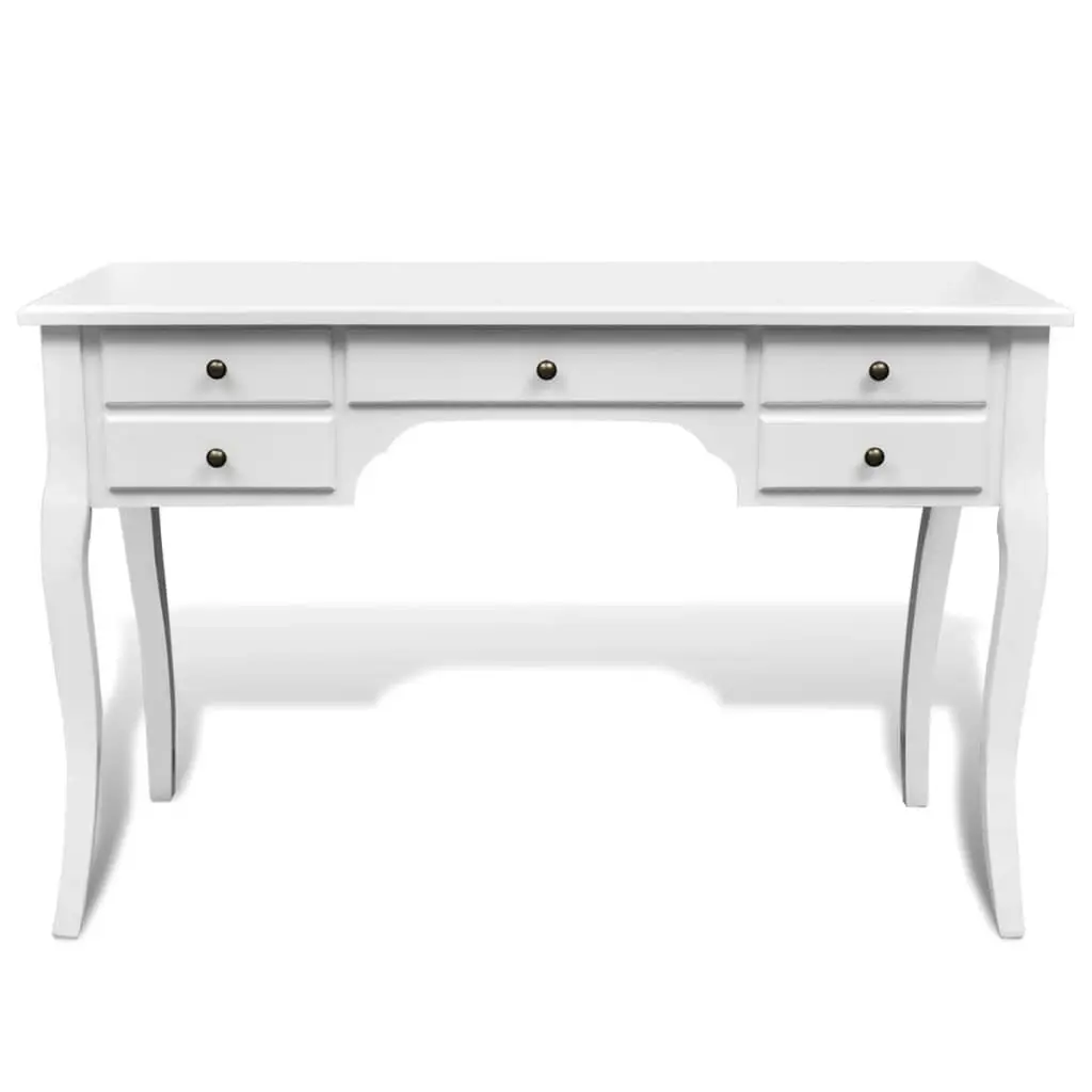 Wooden French Desk with Curved Legs and 5 Drawers 241734