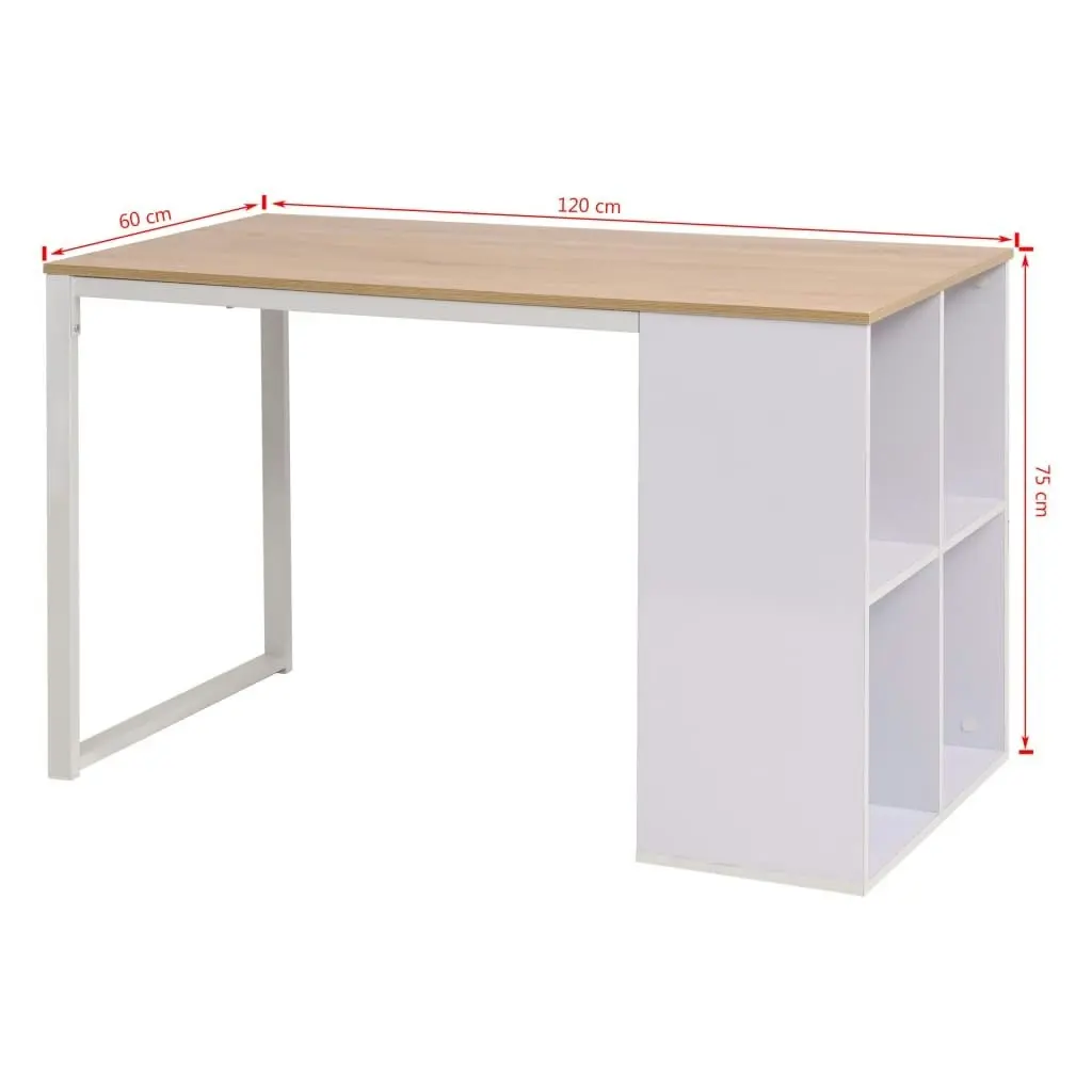 Writing Desk 120x60x75 cm Oak and White 245720