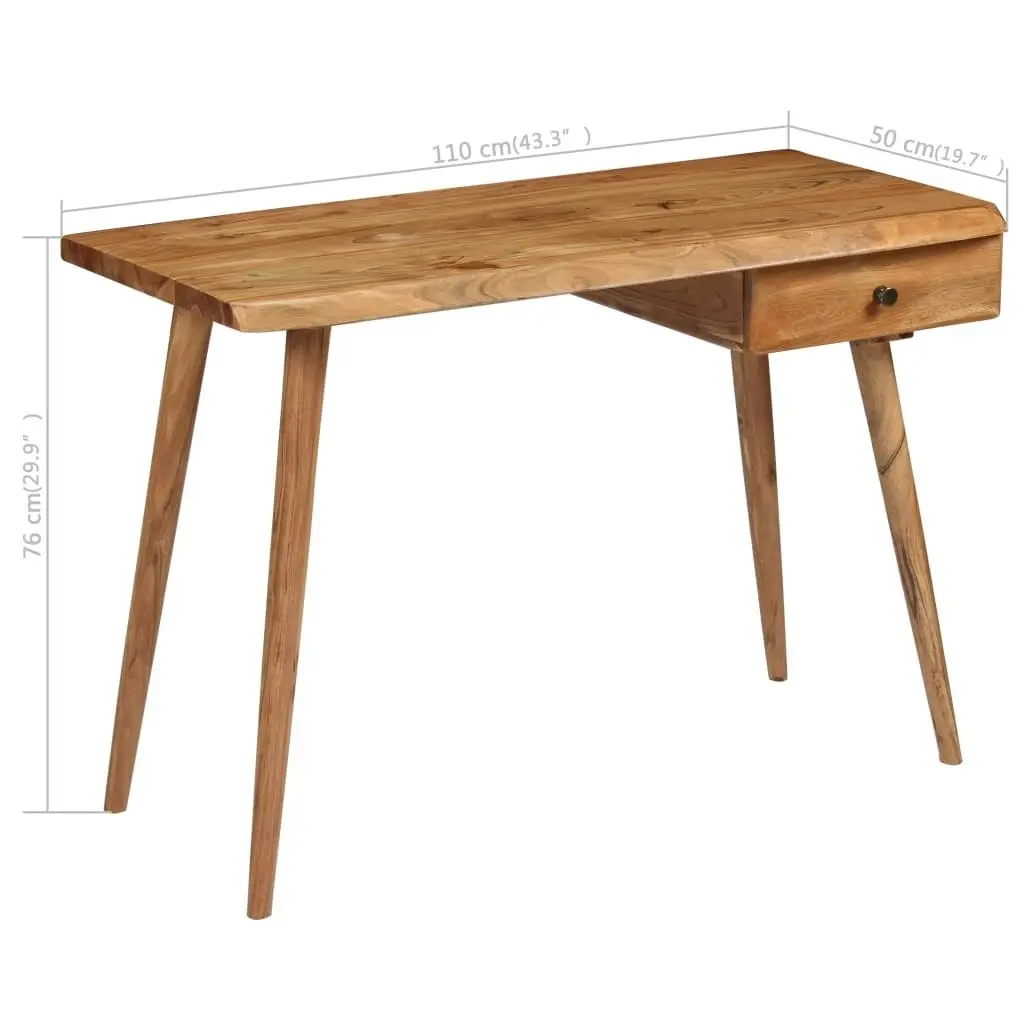 Writing Table Solid Acacia Wood 110x50x76 cm 245666