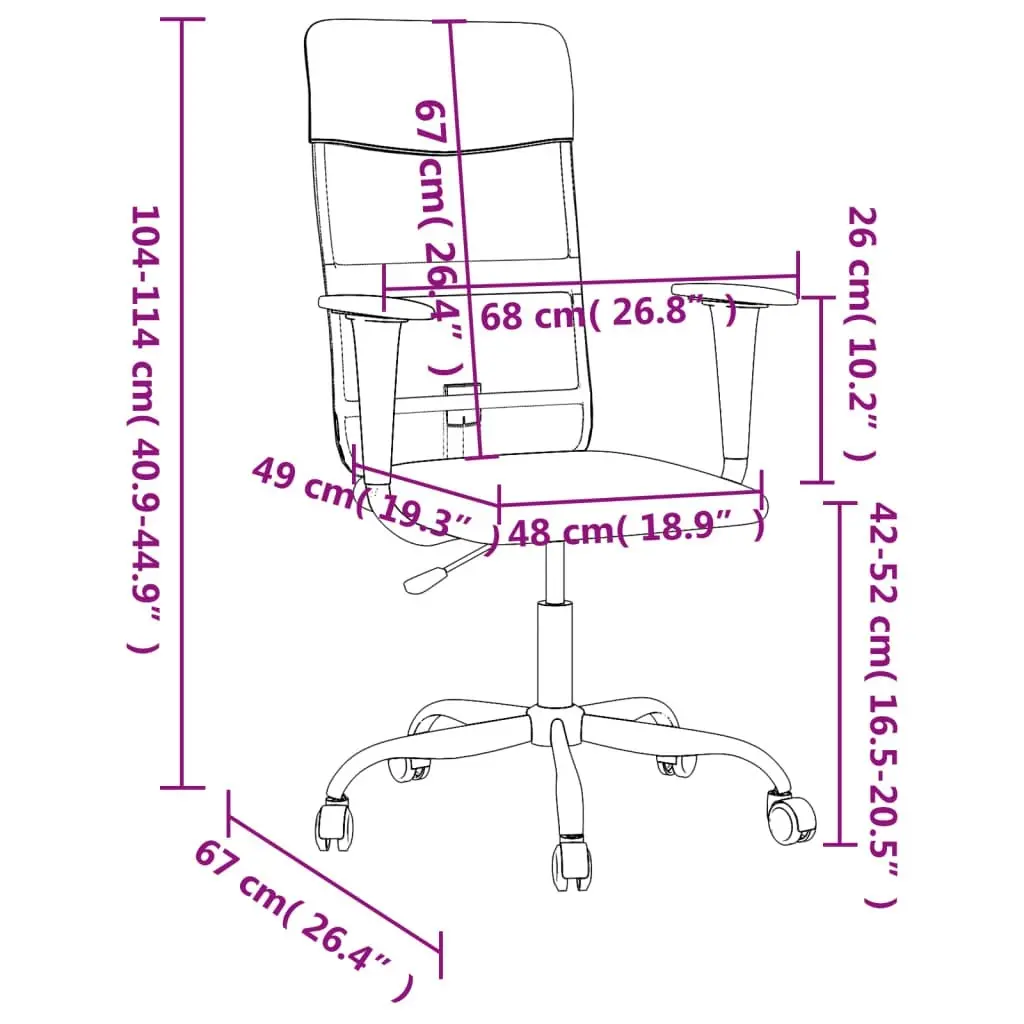 Office Chair Height Adjustable Dark Grey Fabric 353018