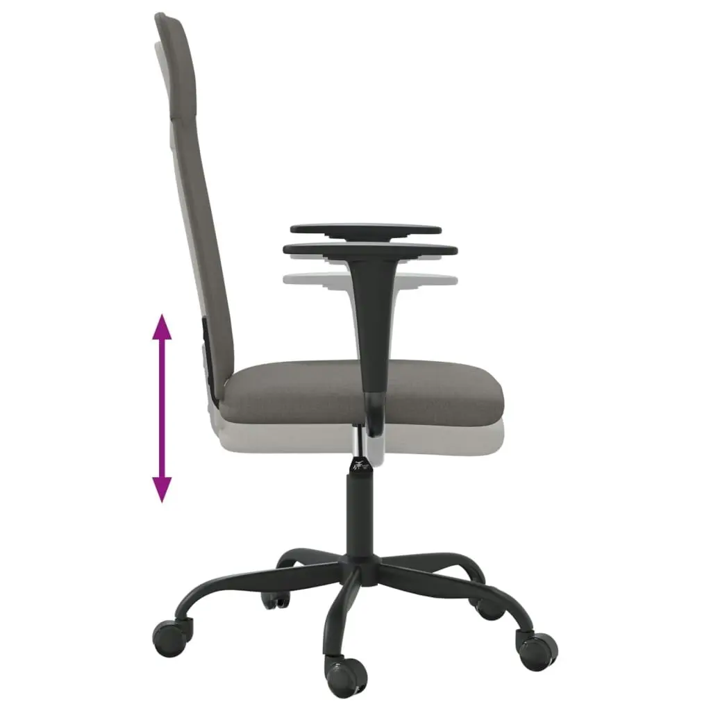 Office Chair Height Adjustable Dark Grey Fabric 353018