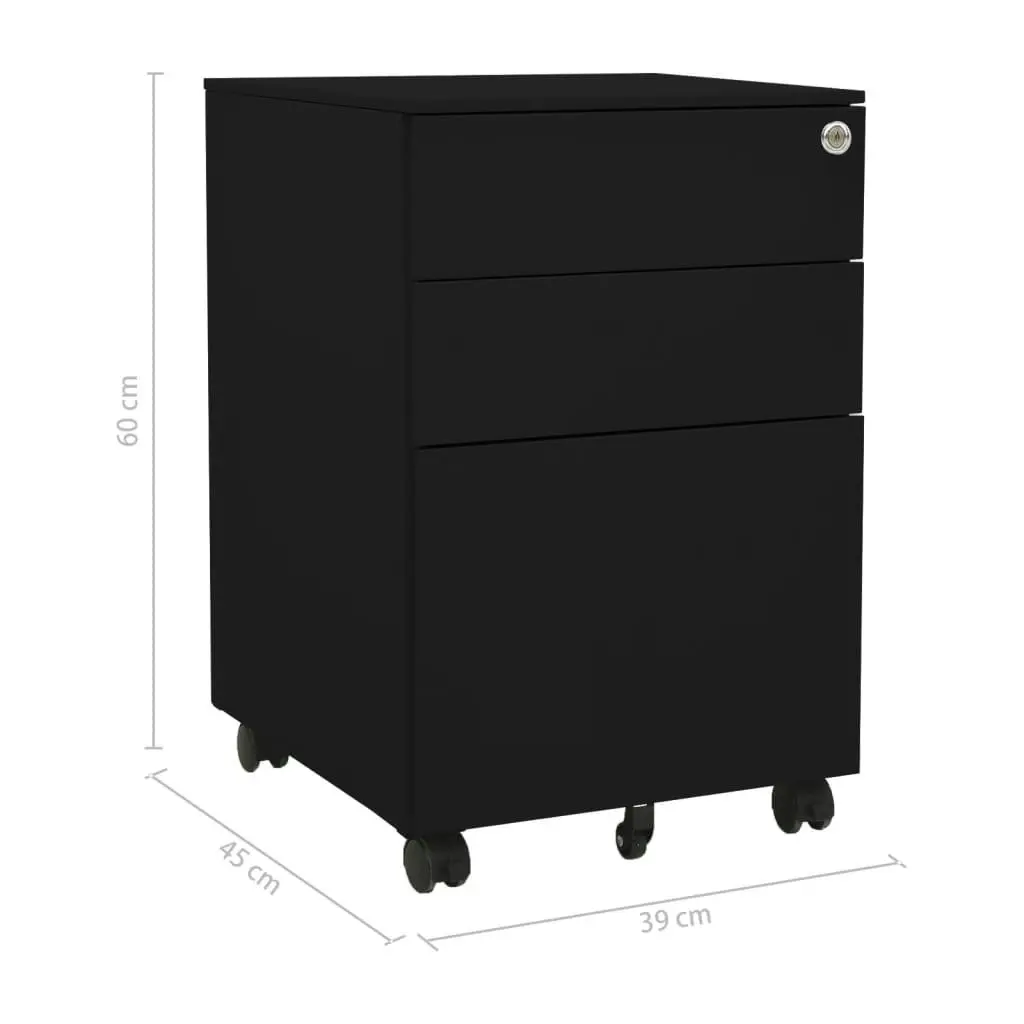 Mobile File Cabinet Black 39x45x60 cm Steel 335980